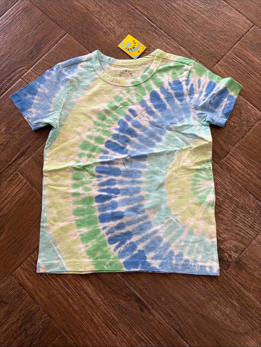 NWT Primary Tie-Dye Short Sleeve Tee - Blue, Green & White